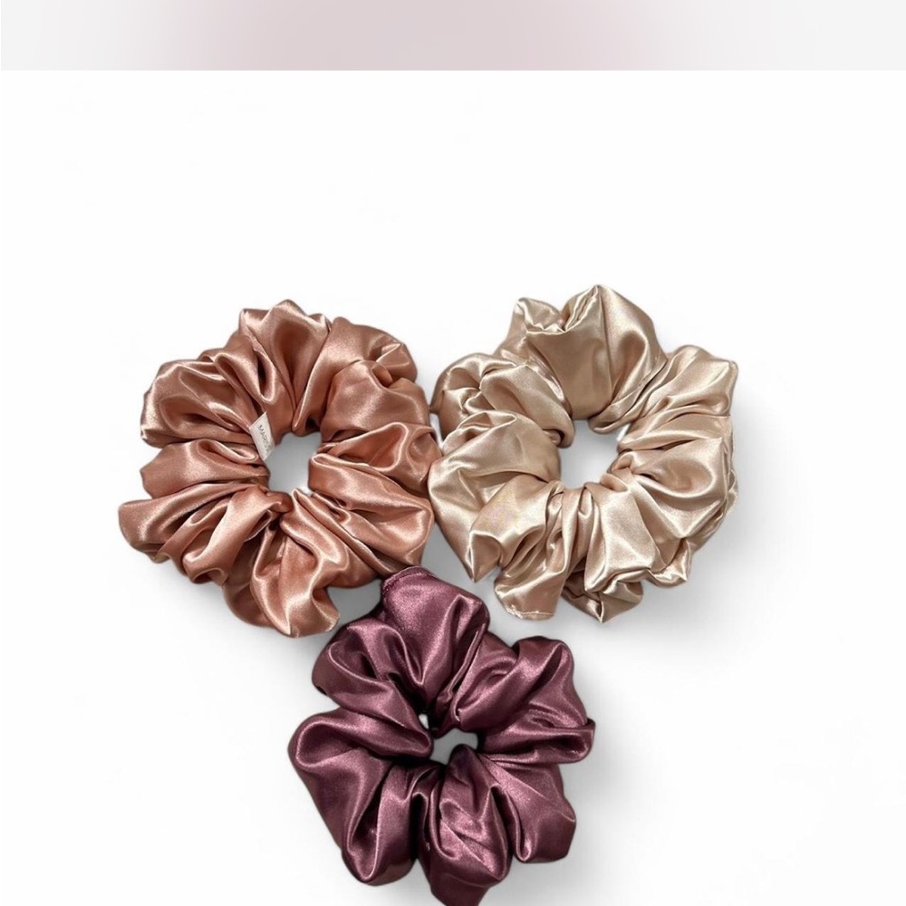 Handmade Silk Scrunchie Bundle - Purple, Gold, Tan - Picture 5 of 5